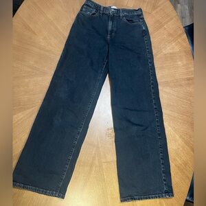 Wide leg high waisted black Jeans size 4